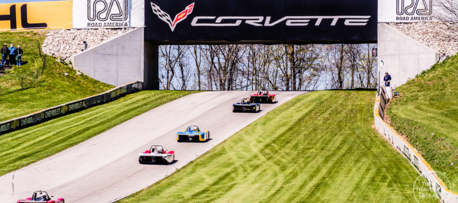 Race cars running on the track